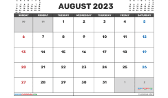 Free Calendar August 2023 Printable