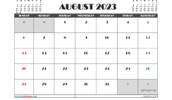 August 2023 Printable Calendar Free