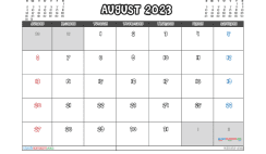 Free August 2023 Calendar with Holidays