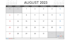 Free August 2023 Calendar Template