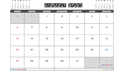 Printable August 2023 Calendar with Holidays