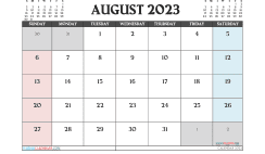 Free Calendar August 2023 Printable