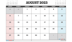 Free August Calendar 2023 Printable