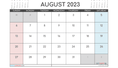 Free Calendar August 2023 Printable