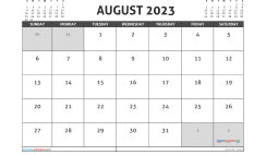 Free August 2023 Calendar Template