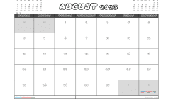 Printable August 2023 Calendar with Holidays