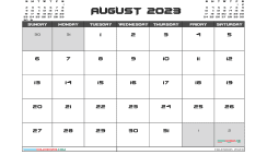 Free August 2023 Calendar with Holidays