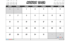 Free August 2023 Calendar Printable