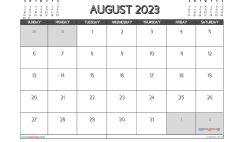 Free August 2023 Calendar Template