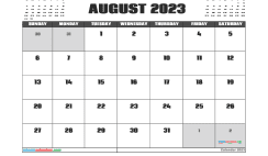 Free Calendar August 2023 Printable