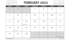 Free Printable February 2023 Calendar