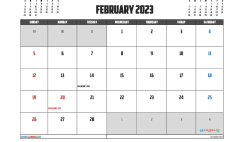 Free Calendar February 2023 Printable