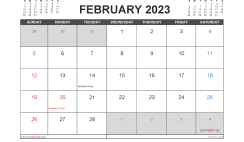 February 2023 Calendar Free Printable