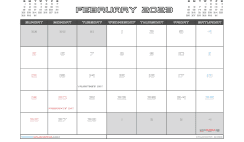 February 2023 Calendar with Holidays Printable