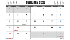 Free February 2023 Calendar Template