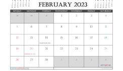 Free 2023 Calendar February Printable