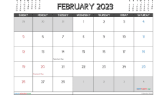 Free Printable February 2023 Calendar