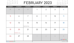 Free February 2023 Calendar Template