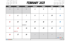 February 2023 Calendar Free Printable