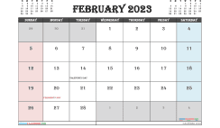 Free Printable February 2023 Calendar