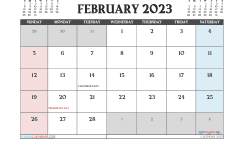 Free Calendar February 2023 Printable