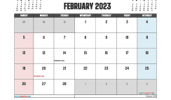 Free Calendar February 2023 Printable