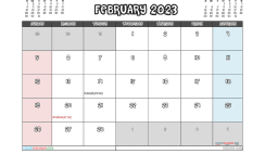 Free Printable February 2023 Calendar