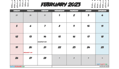 Free 2023 Calendar February Printable