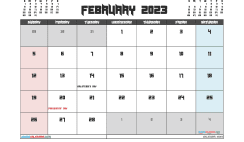 Free February 2023 Calendar with Holidays