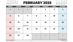 Free Printable February 2023 Calendar