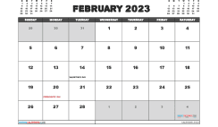 Free Calendar February 2023 Printable