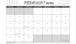 Printable February 2023 Calendar with Holidays