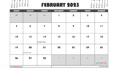 Free February 2023 Calendar Printable