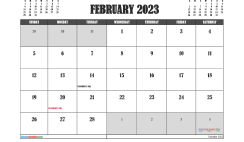 Free Calendar February 2023 Printable