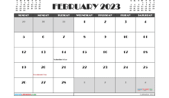 Free February Calendar 2023 Printable