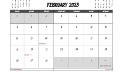 Free 2023 Calendar February Printable