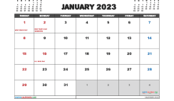 Free January 2023 Calendar Printable