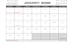 January 2023 Calendar with Holidays Printable