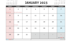 Free January 2023 Calendar Printable