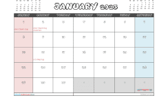 Free 2023 Calendar January Printable