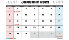 Free January 2023 Calendar Template