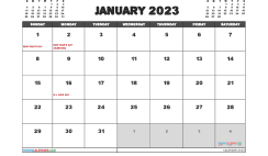 Free Calendar January 2023 Printable