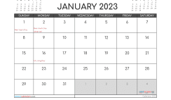 January 2023 Printable Calendar Free