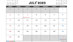 Free July 2023 Calendar with Holidays