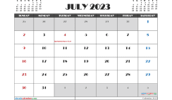 July 2023 Printable Calendar Free