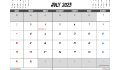 July 2023 Calendar Free Printable