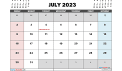 Free July 2023 Calendar Template