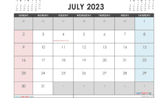 July 2023 Calendar with Holidays Free