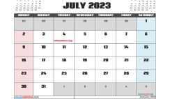 Free July 2023 Calendar Template