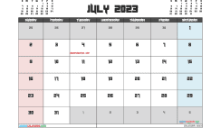 Free July 2023 Calendar with Holidays